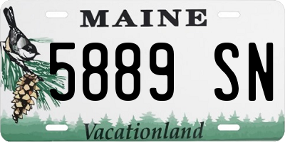 ME license plate 5889SN