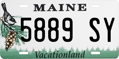 ME license plate 5889SY