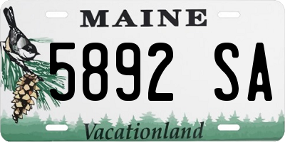 ME license plate 5892SA