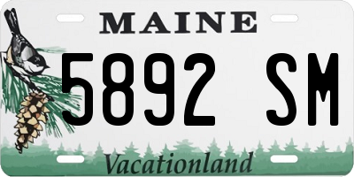 ME license plate 5892SM