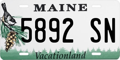 ME license plate 5892SN