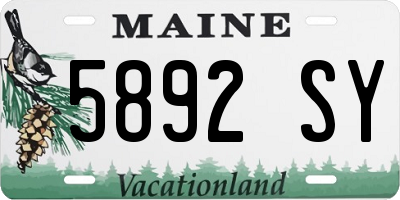 ME license plate 5892SY