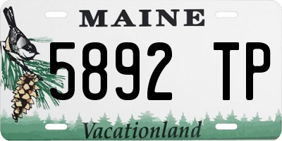ME license plate 5892TP
