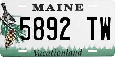 ME license plate 5892TW
