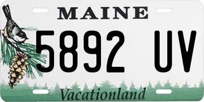 ME license plate 5892UV