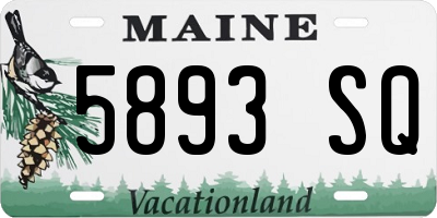 ME license plate 5893SQ