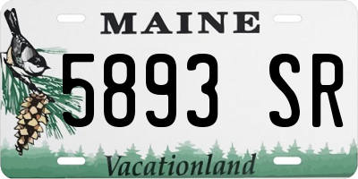 ME license plate 5893SR