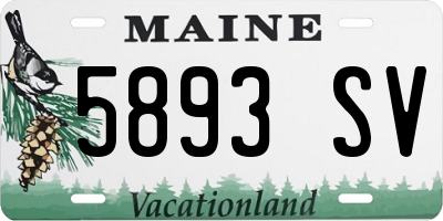 ME license plate 5893SV