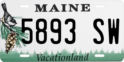 ME license plate 5893SW