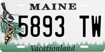 ME license plate 5893TW
