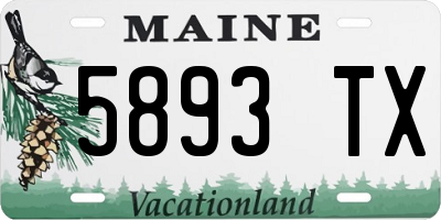 ME license plate 5893TX