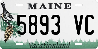 ME license plate 5893VC