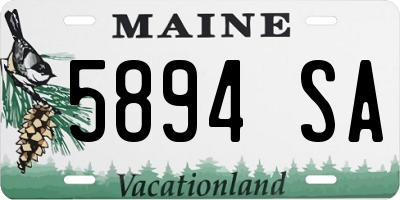 ME license plate 5894SA