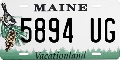 ME license plate 5894UG