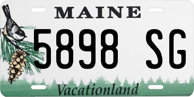 ME license plate 5898SG