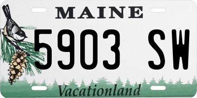 ME license plate 5903SW