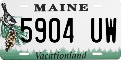 ME license plate 5904UW