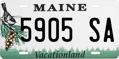ME license plate 5905SA