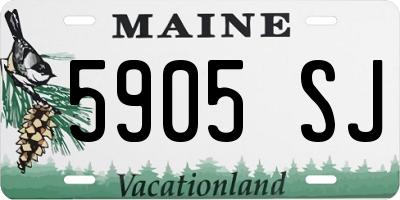 ME license plate 5905SJ