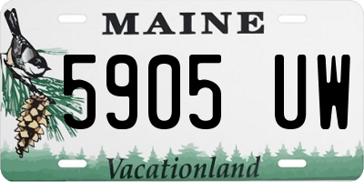 ME license plate 5905UW
