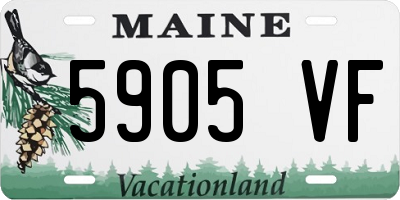 ME license plate 5905VF