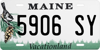 ME license plate 5906SY