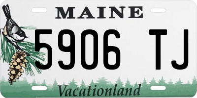 ME license plate 5906TJ