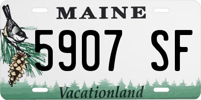 ME license plate 5907SF