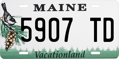 ME license plate 5907TD