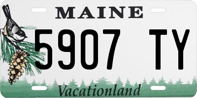 ME license plate 5907TY