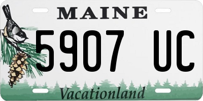 ME license plate 5907UC