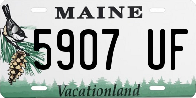 ME license plate 5907UF