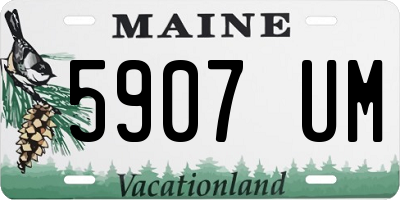 ME license plate 5907UM