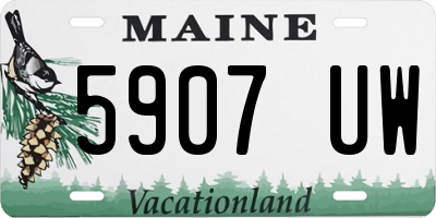 ME license plate 5907UW