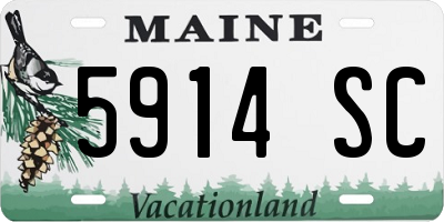 ME license plate 5914SC