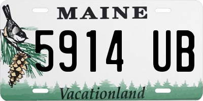 ME license plate 5914UB