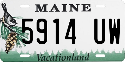ME license plate 5914UW