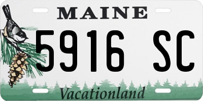 ME license plate 5916SC