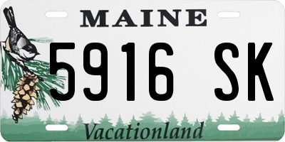 ME license plate 5916SK