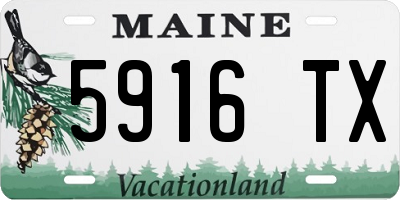ME license plate 5916TX