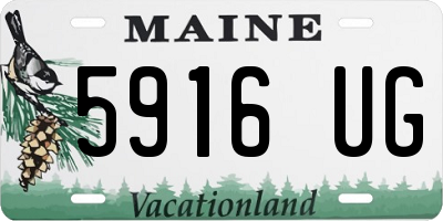 ME license plate 5916UG