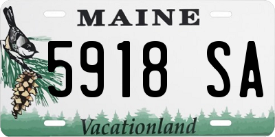 ME license plate 5918SA