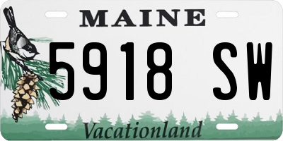 ME license plate 5918SW