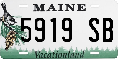 ME license plate 5919SB