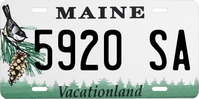 ME license plate 5920SA