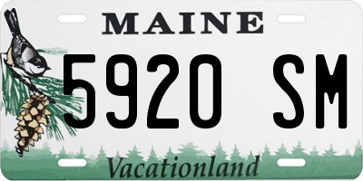 ME license plate 5920SM