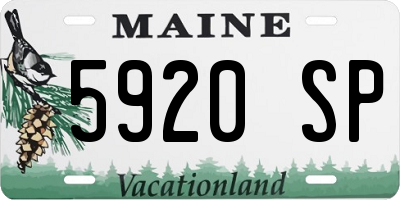 ME license plate 5920SP