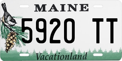 ME license plate 5920TT