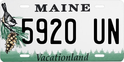 ME license plate 5920UN