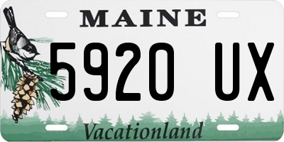 ME license plate 5920UX